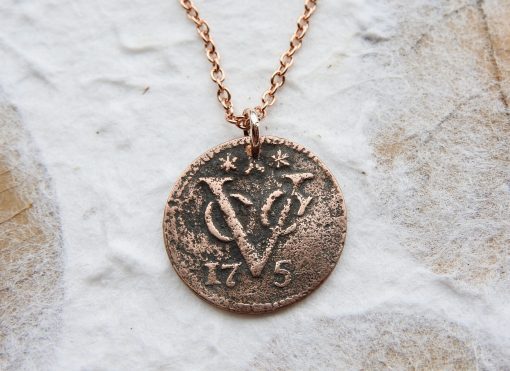 Zeeland | Zeelandia 1754 VOC duit munt ketting
