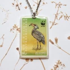 Schoenbekooievaar postzegelketting, sleutelhanger, 4 keuzes