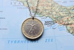 Italië 1 Euro muntketting | sleutelhanger | Mens van Vitruvius
