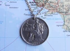 Italië 1 Lire muntketting | sleutelhanger in jaartal naar keuze | 1922 – 1924